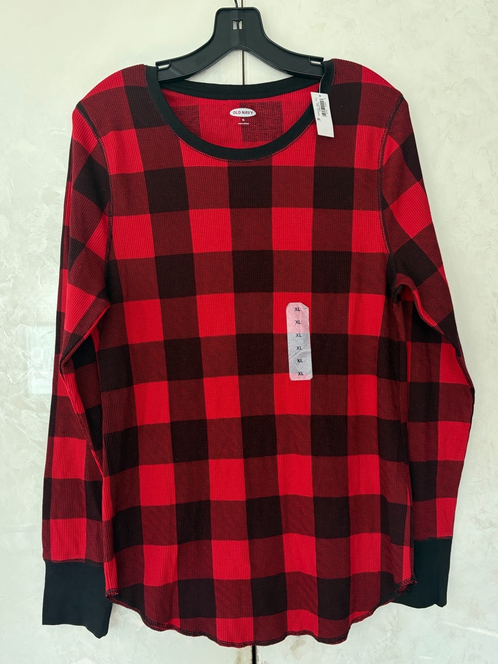 NWT Women’s Old Navy Thermal Knit Plaid Pajama Top